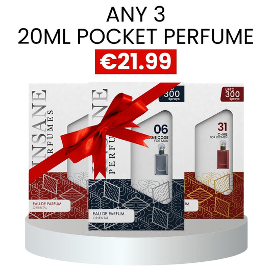 Insane perfume -3X 20ML POCKET PERFUME BUNDLE SET+ Gift Box